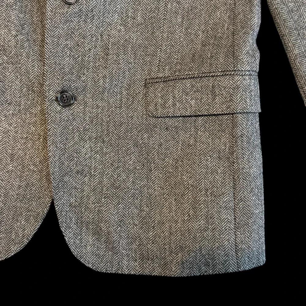 Lauren Ralph Lauren Slim Black Label Wool Men's Herringbone Blazer Jacket 40R